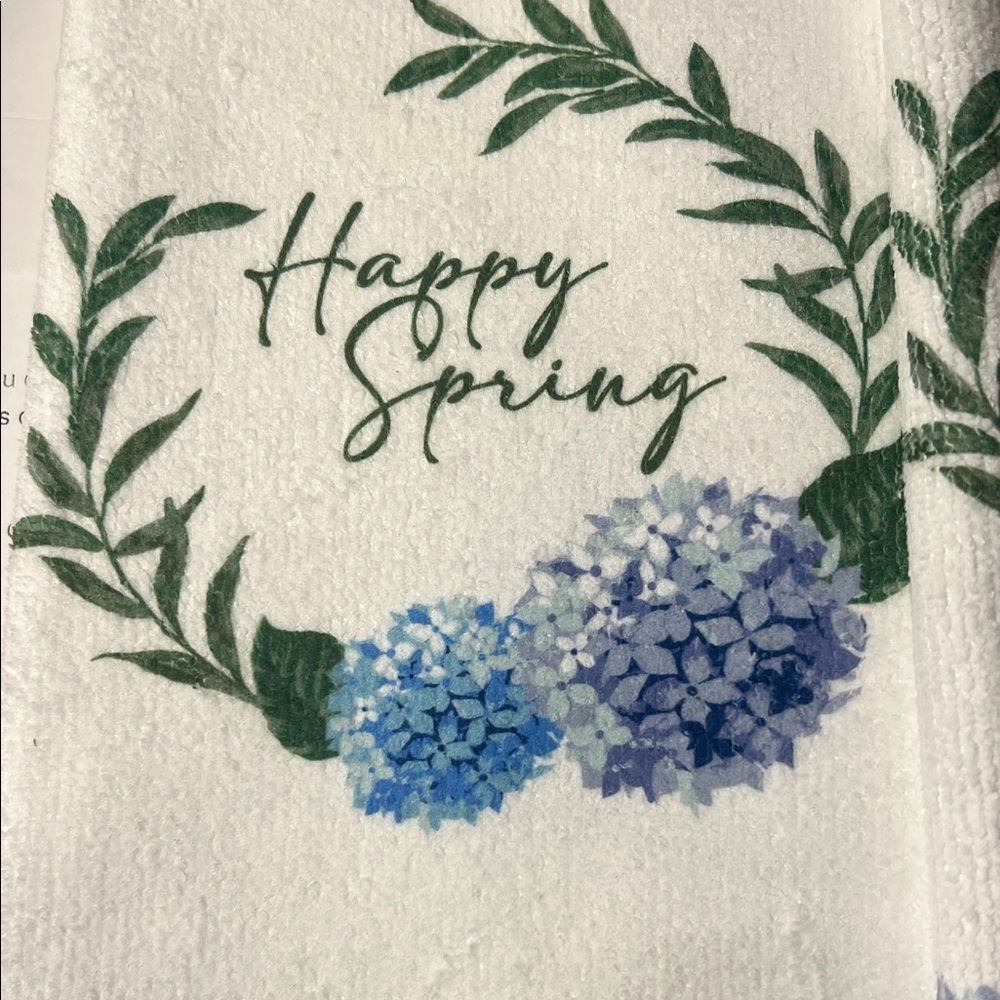 Floral White and Blue Hand Towels - Picture 6 of 12
